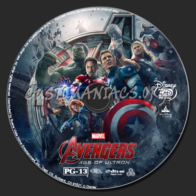 Avengers: Age Of Ultron (2D+3D) blu-ray label