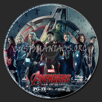 Avengers: Age Of Ultron (2D+3D) blu-ray label