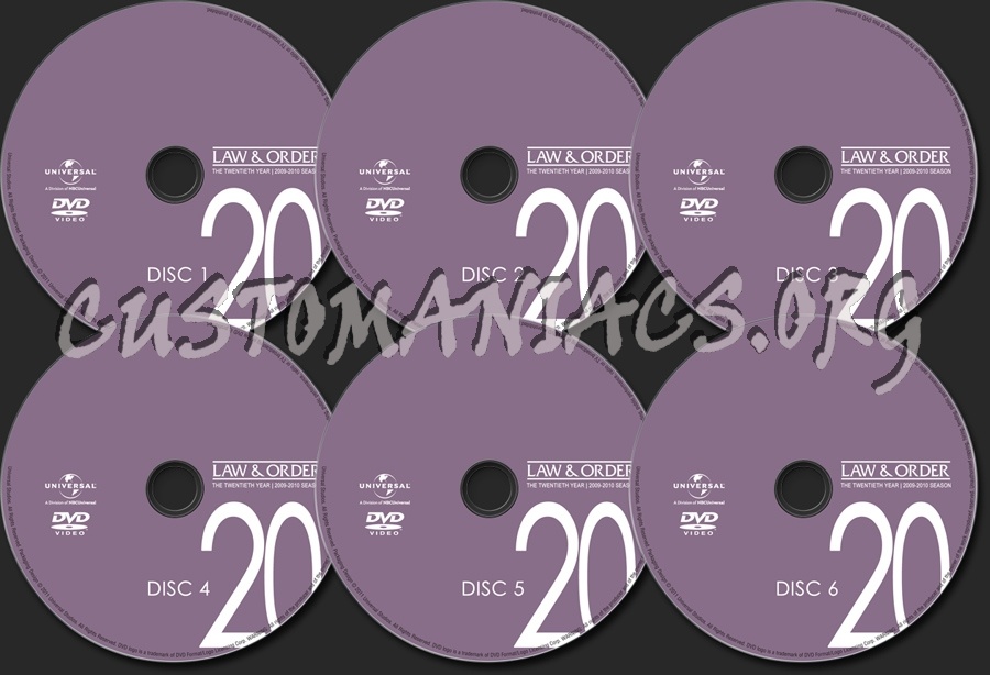 Law & Order Season 20 dvd label