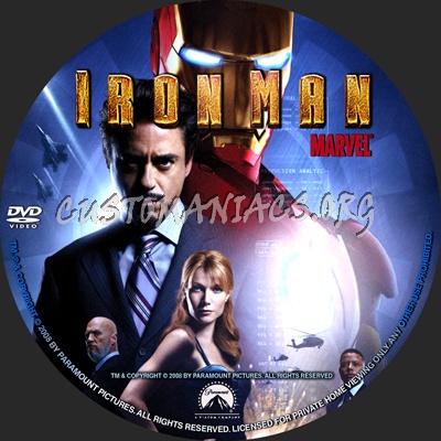 Iron Man dvd label