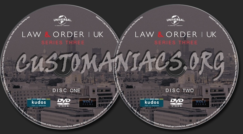 Law & Order UK Series 3 dvd label