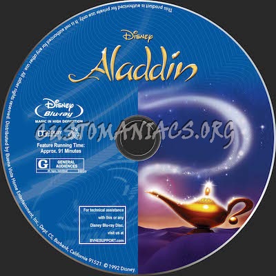 Aladdin blu-ray label