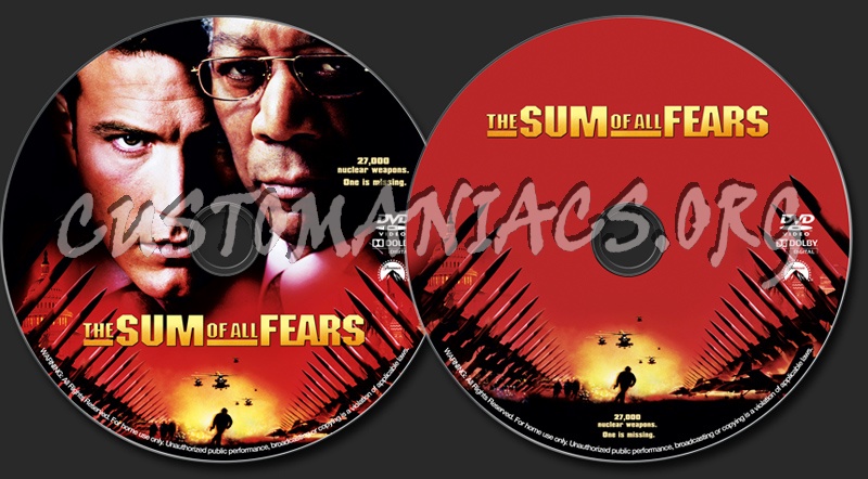 The Sum of All Fears dvd label