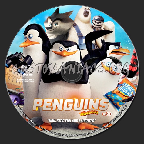 Penguins of Madagascar (3D) blu-ray label