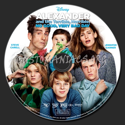 Alexander and the Terrible Horrible No Good Very Bad Day dvd label