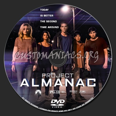 Project Almanac dvd label