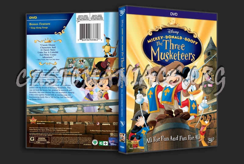 Mickey Donald Goofy The Three Musketeers dvd cover