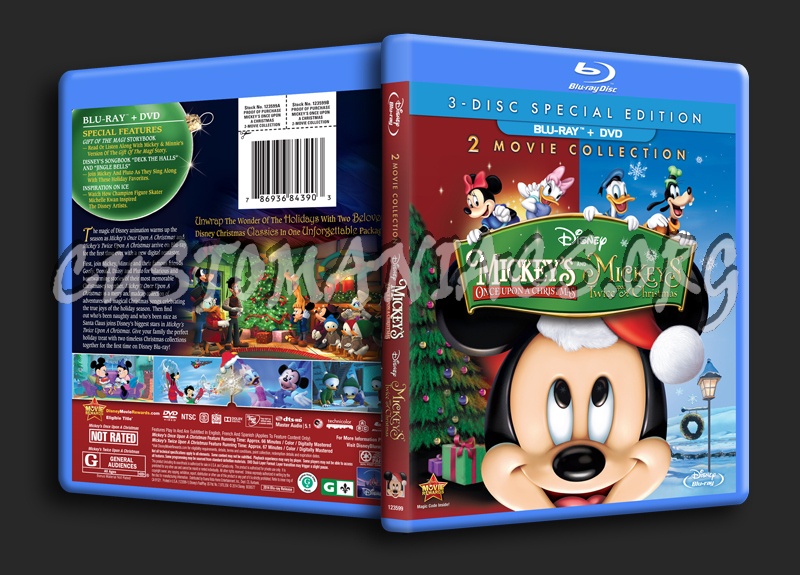 Mickey's Once Upon A Christmas and Mickey's Twice Upon A Christmas blu-ray cover