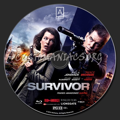 Survivor (2015) blu-ray label