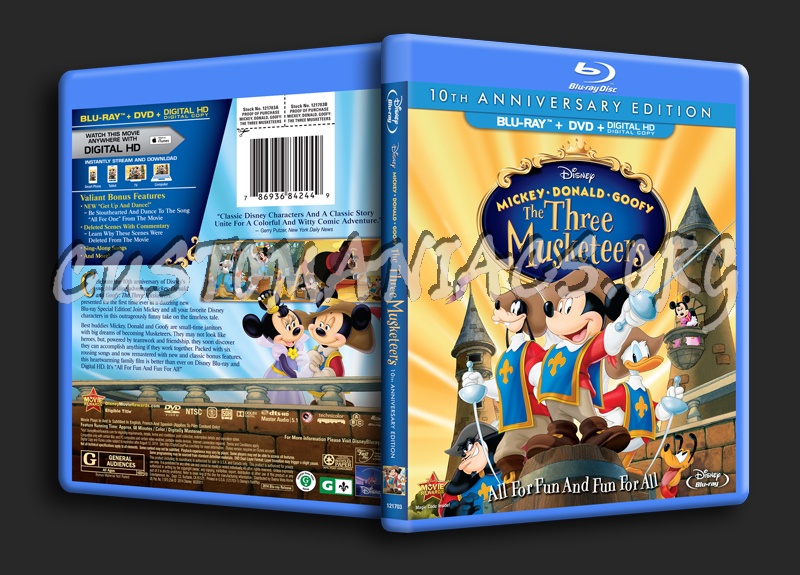 Mickey Donald Goofy The Three Musketeers blu-ray cover