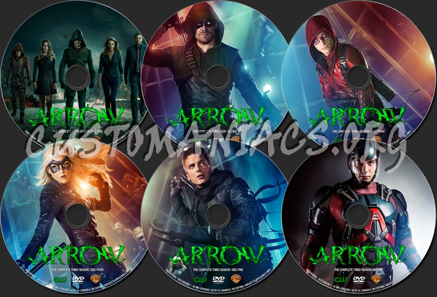 Arrow Season 3 dvd label