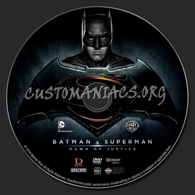 Batman v Superman: Dawn of Justice dvd label