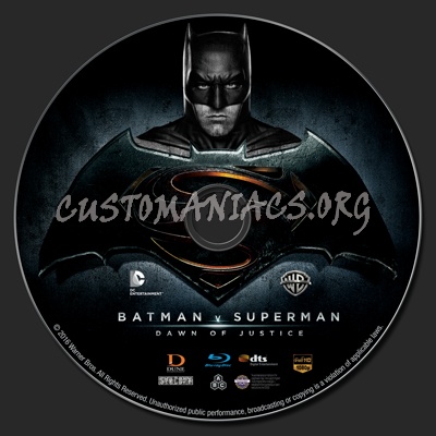 Batman v Superman: Dawn of Justice blu-ray label