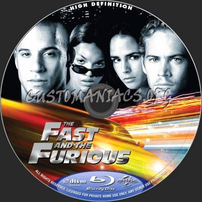 The Fast And The Furious blu-ray label