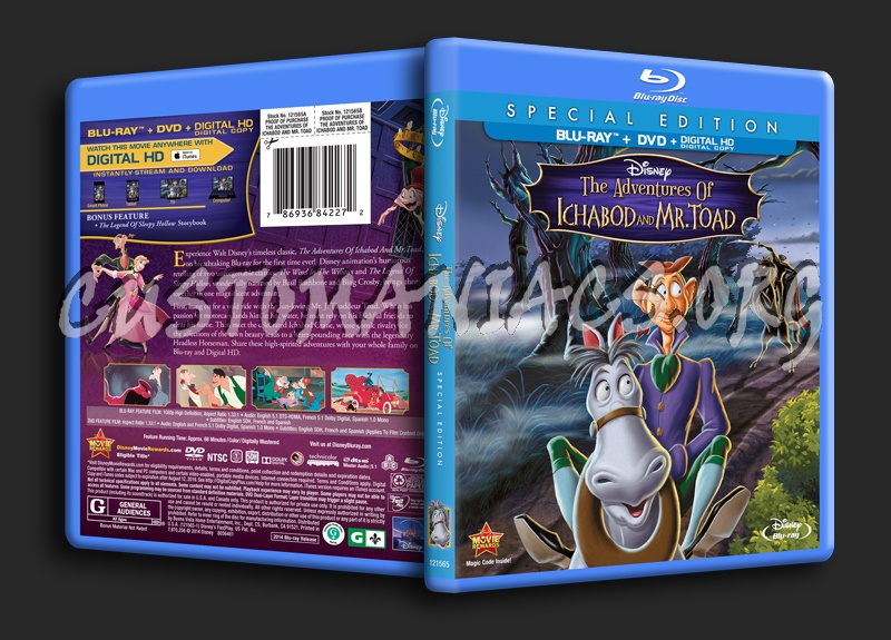 The Adventures of Ichabod and Mr Toad blu-ray cover