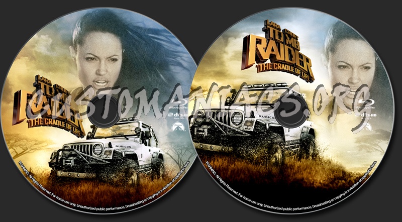 Lara Croft Tomb Rider: The Cradle of Life blu-ray label