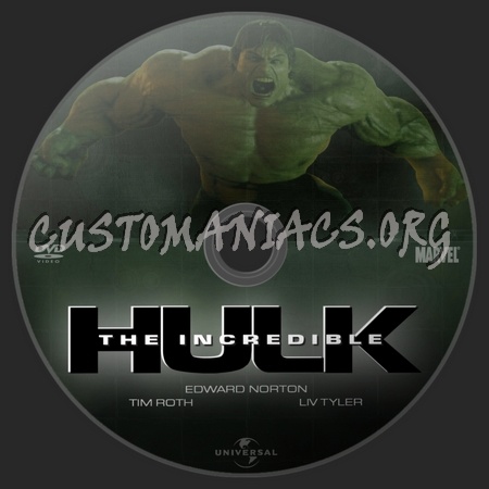 The Incredible Hulk dvd label