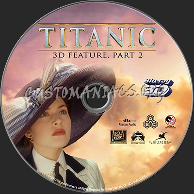 Titanic 3D blu-ray label