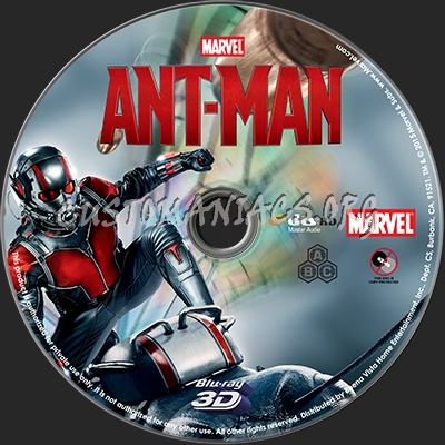 Ant-Man 2D & 3D blu-ray label