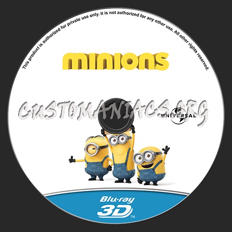 Minions 3D (2015) blu-ray label