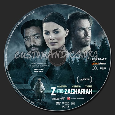 Z for Zachariah dvd label