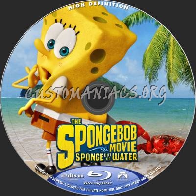 The Spongebob Movie - Sponge Out Of Water blu-ray label