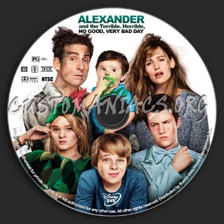Alexander and the Terrible, Horrible, No Good, Very Bad Day dvd label