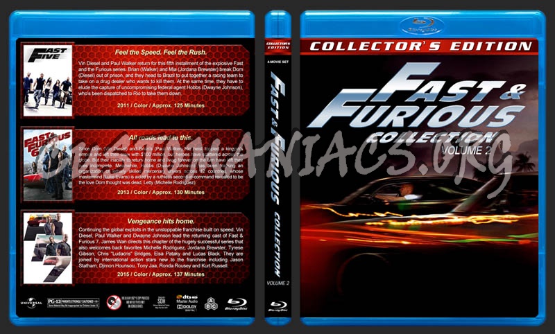 Fast & Furious Collection 5-7 blu-ray cover