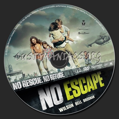 No Escape (2015) dvd label