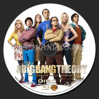 The Big Bang Theory Season 8 blu-ray label