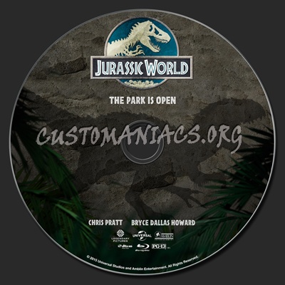 Jurassic World blu-ray label