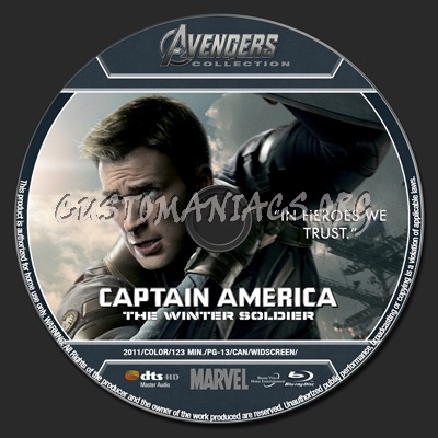 Avengers Collection - Captain America The Winter Soldier blu-ray label