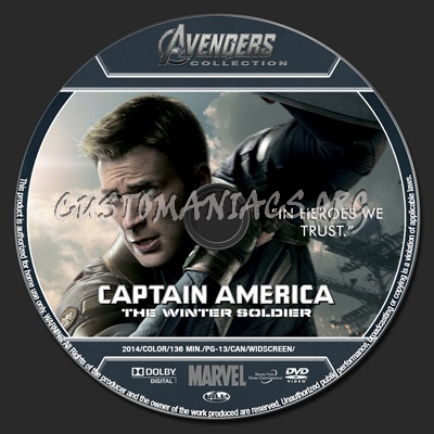 Avengers Collection - Captain America The Winter Soldier dvd label