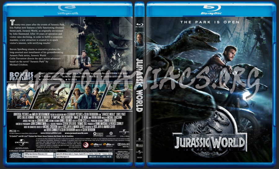 Jurassic World blu-ray cover
