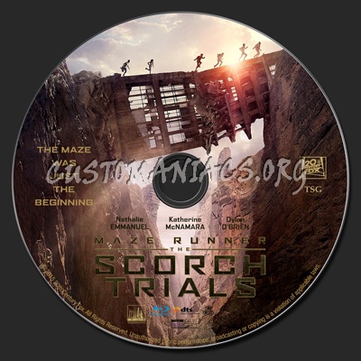 Maze Runner: The Scorch Trials blu-ray label