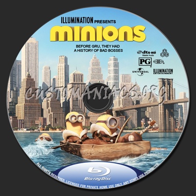 Minions (2D+3D) blu-ray label