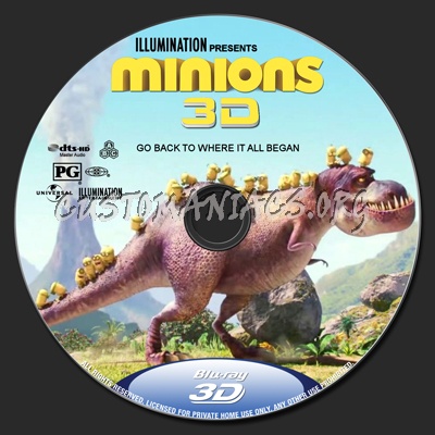 Minions (2D+3D) blu-ray label