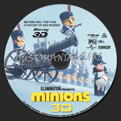 Minions (2D+3D) blu-ray label