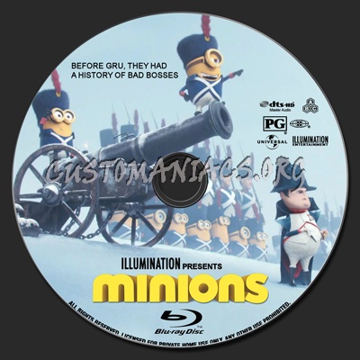 Minions (2D+3D) blu-ray label