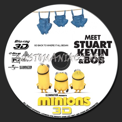 Minions (2D+3D) blu-ray label