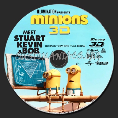 Minions (2D+3D) blu-ray label