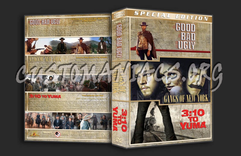 The Good, the Bad and the Ugly / Gangs of New York / 3:10 to Yuma Triple dvd cover