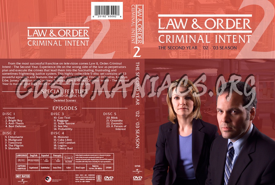 Law And Order Criminal Intent Season 2 dvd cover