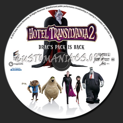 Hotel Transylvania 2 dvd label