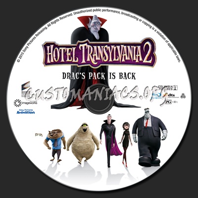 Hotel Transylvania 2 blu-ray label