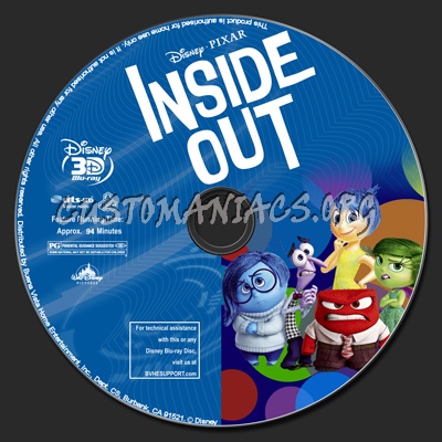 Inside Out (2D+3D) blu-ray label