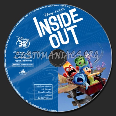 Inside Out (2D+3D) blu-ray label