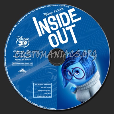 Inside Out (2D+3D) blu-ray label