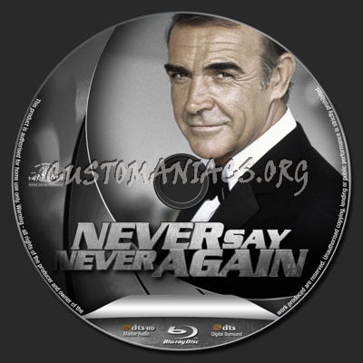 Never Say Never Again blu-ray label