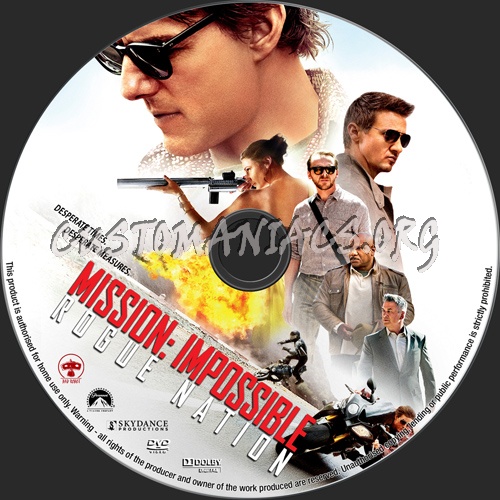 Mission Impossible Rogue Nation dvd label
